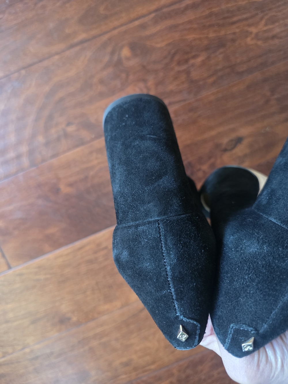 Sam Edelman Halston Black Suede Pointed Toe Block Heel Pumps - Size 9.5 - Picture 6 of 12